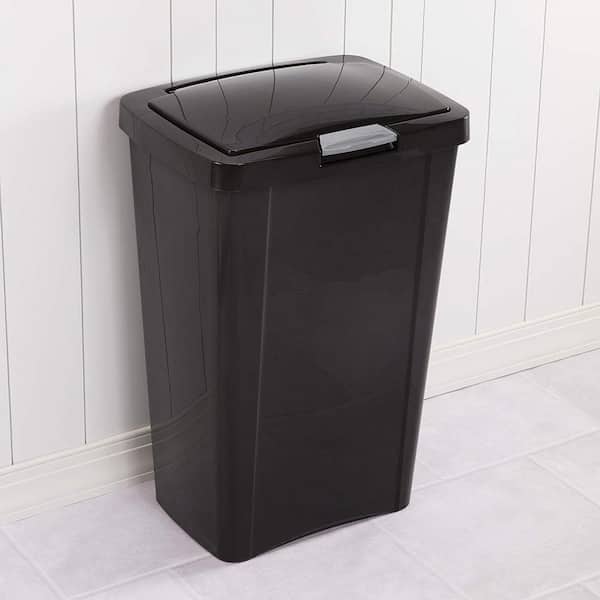 Sterilite 13 Gal. TouchTop Wastebasket with Titanium Latch in Black (4-Pack)  4 x 10459004 - The Home Depot