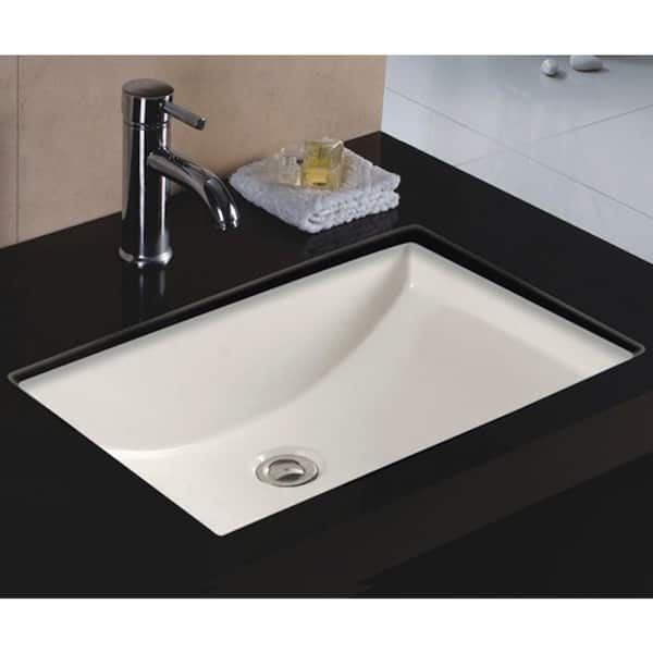 Wells Rhythm Series 22 in. Rectangular Undermount Single Bowl Bathroom Sink in Bisque
