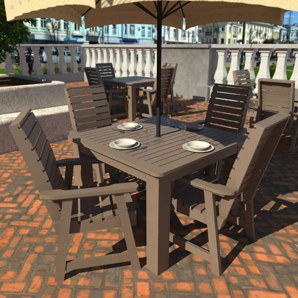 Woodland Brown 4-Person Square Outdoor Dining Set