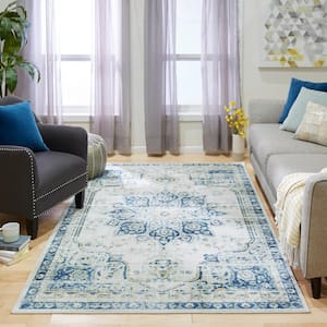 Empearal Navy 5 ft. x 8 ft. Oriental Area Rug