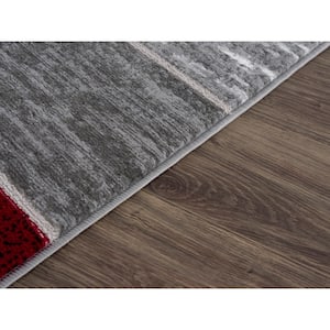 Verena Red Geometric 5 ft. x 7 ft. Area Rug