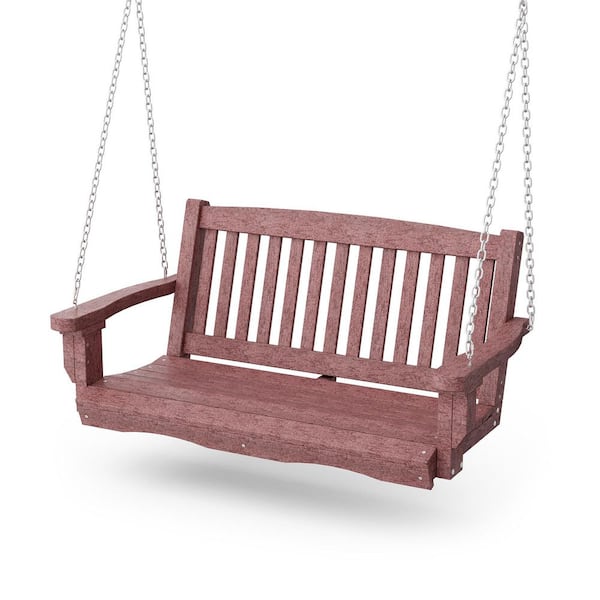Wildridge Classic 2-Person Cherrywood Plastic Mission Porch Swing