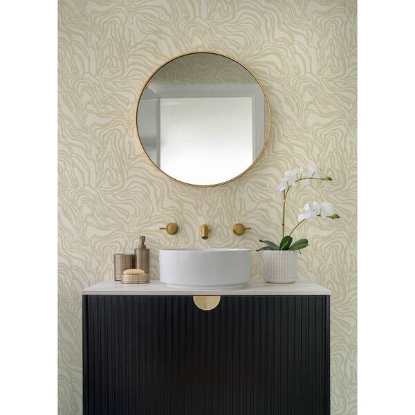 Massar Gold Modern Marbled Wallpaper Sample