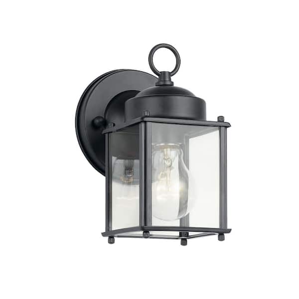 KICHLER Independence 8.25 in. 1-Light Black Outdoor Hardwired Wall Lantern Sconce with No Bulbs Included (1-Pack)