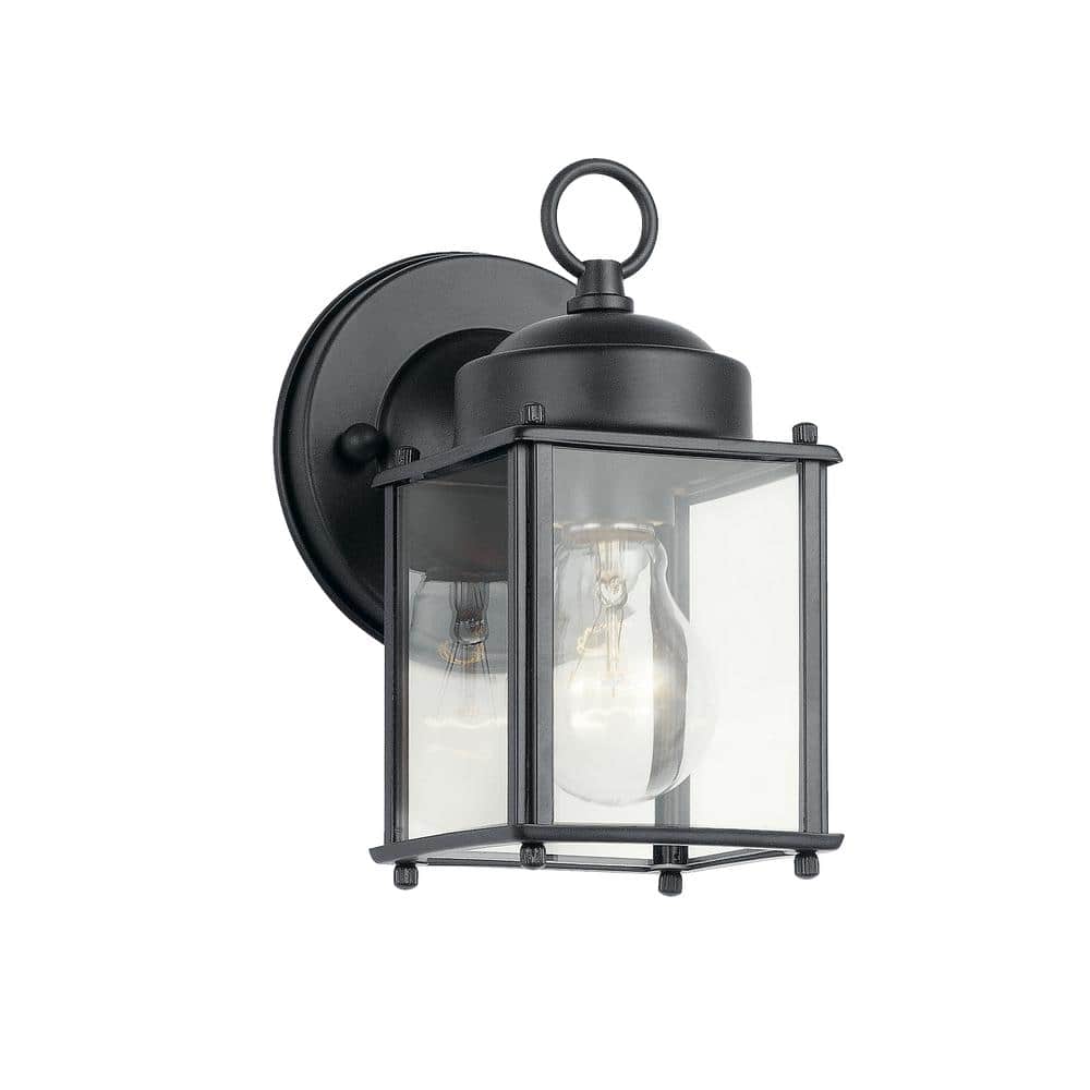 Independence 8.25 in. 1-Light Black Outdoor Hardwired Wall Lantern Sconce with No Bulbs Included (1-Pack) price history on PriceWatchPro