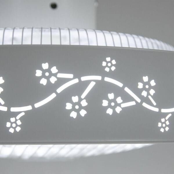 OUKANING 21.65 in. Modern Flower Pattern Enclosed Round Integrated