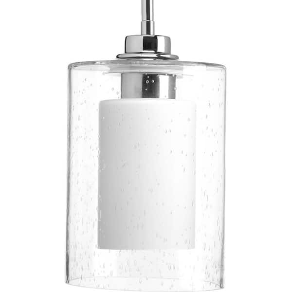 Progress Lighting Double Glass 1-Light Polished Chrome Pendant