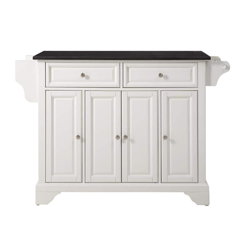 LaFayette White Granite Top Kitchen Island with Storage