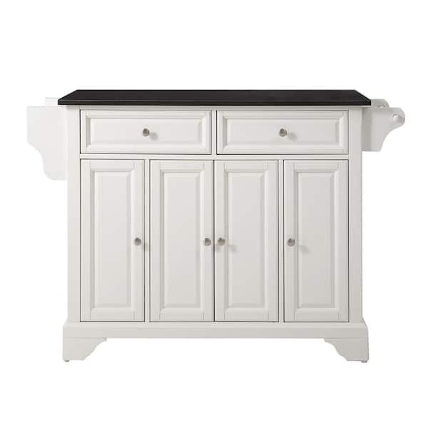 CROSLEY FURNITURE Lafayette White Kitchen Island with Granite Top