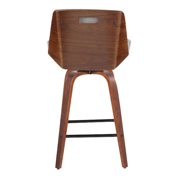 Lumisource Corazza 25.25 in. Light Grey Fabric, Walnut Wood Lumisource Corazza 25.25 in. Light Grey Fabric, Walnut Wood