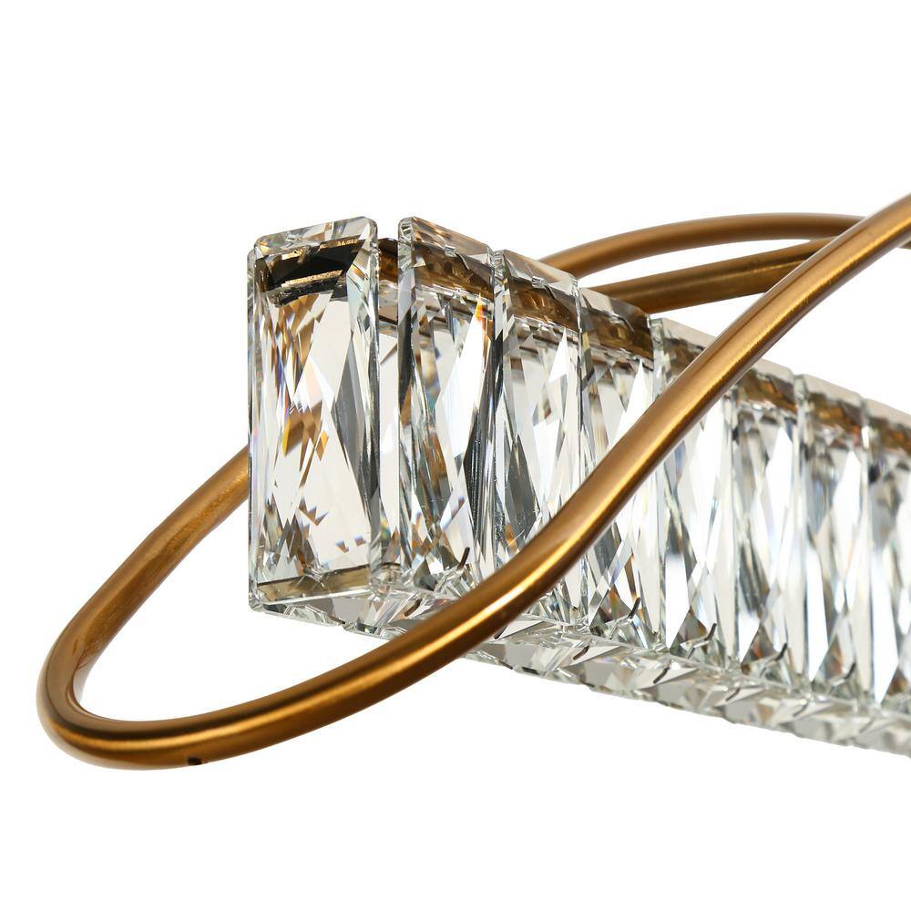 Modern Gold LED Crystal Linear Island Chandelier