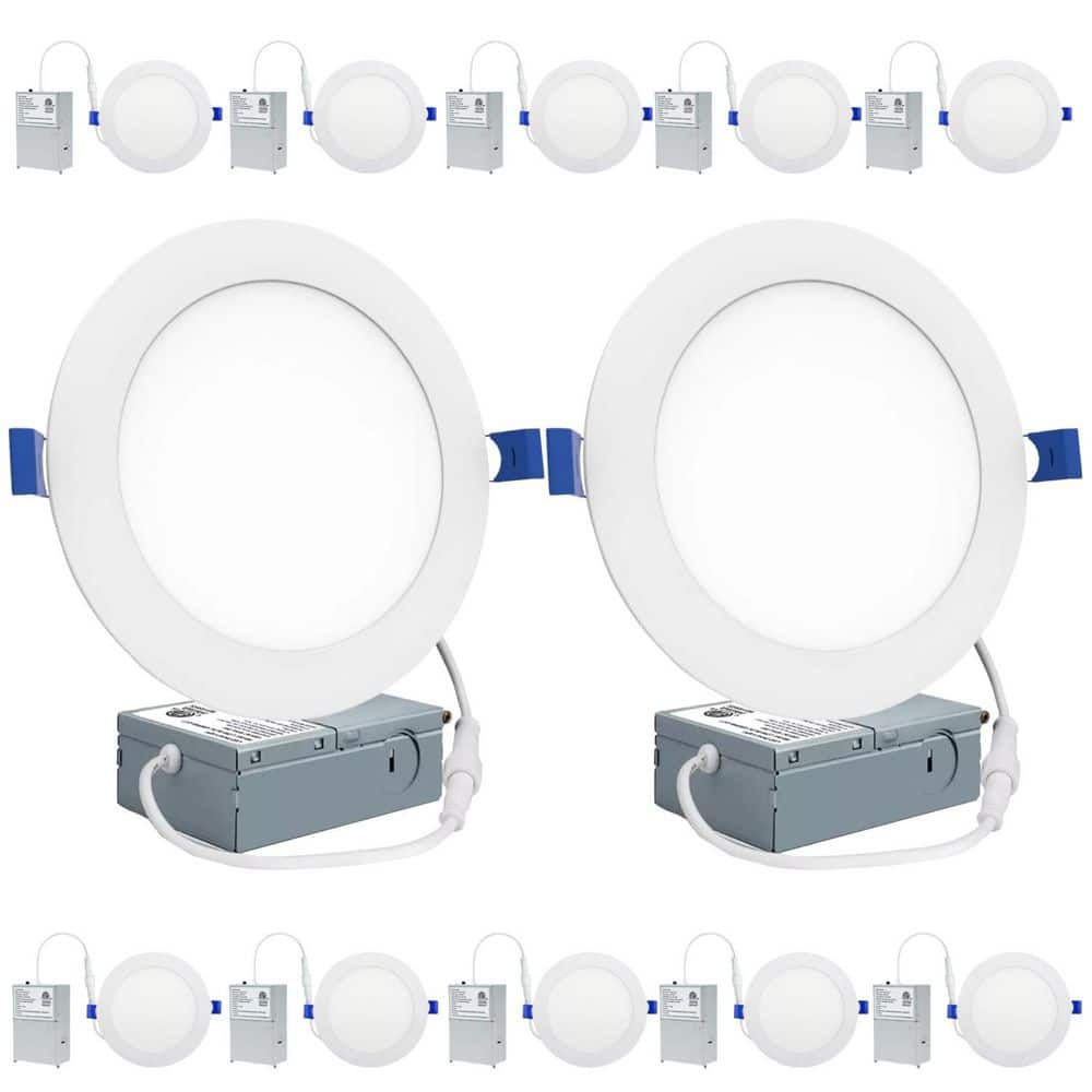 6 in Adjustable CCT Ultra Thin LED Recessed Ceiling Lights Dimmable Indoor Canless Integrated LED Wafer Lights,12-Pack price history on PriceWatchPro