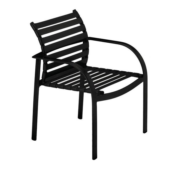 Tradewinds Scandia Black Commercial Strap Patio Dining Chair (2-Pack)