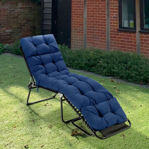 44 in. D x 22 in. W x 29 in. H Outdoor Chaise Lounge Cushion in Navy