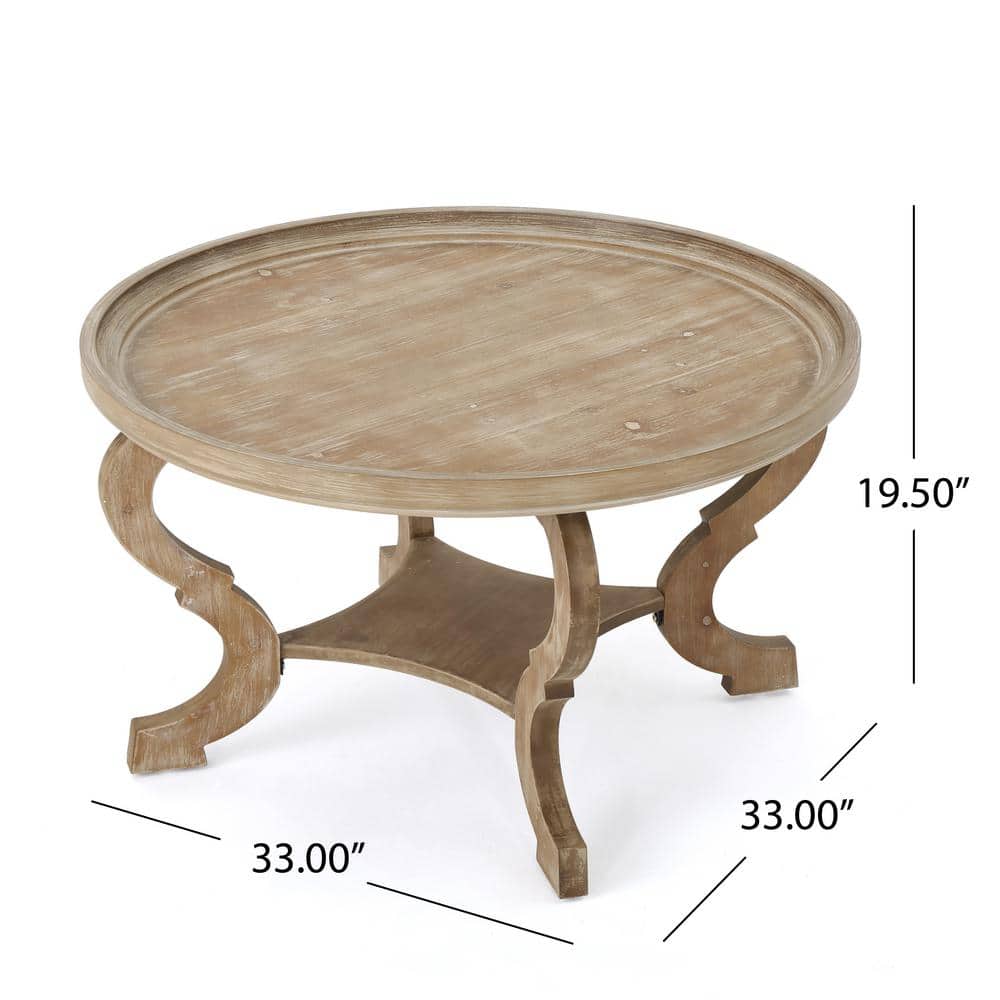 Shelton Nature-Inspired Round Faux Wood Coffee Table