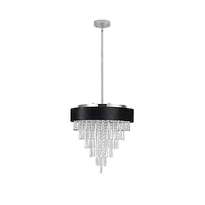 Gorgeousness 5-Light Crystal Chandelier for Living Room with No Bulbs Included