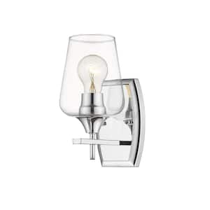 1-Light Chrome Sconce with Clear Glass