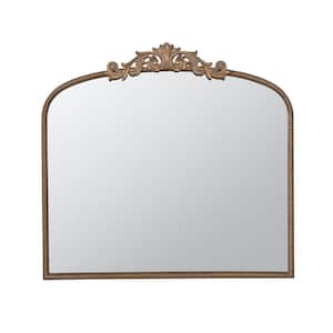 31 in. x 2 in. Arch Metal Frame Gold Wall Mirror