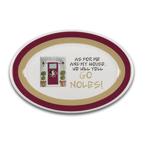 Florida State As for Me 18 in. Assorted Colors Oval Melamine Serving Platter
