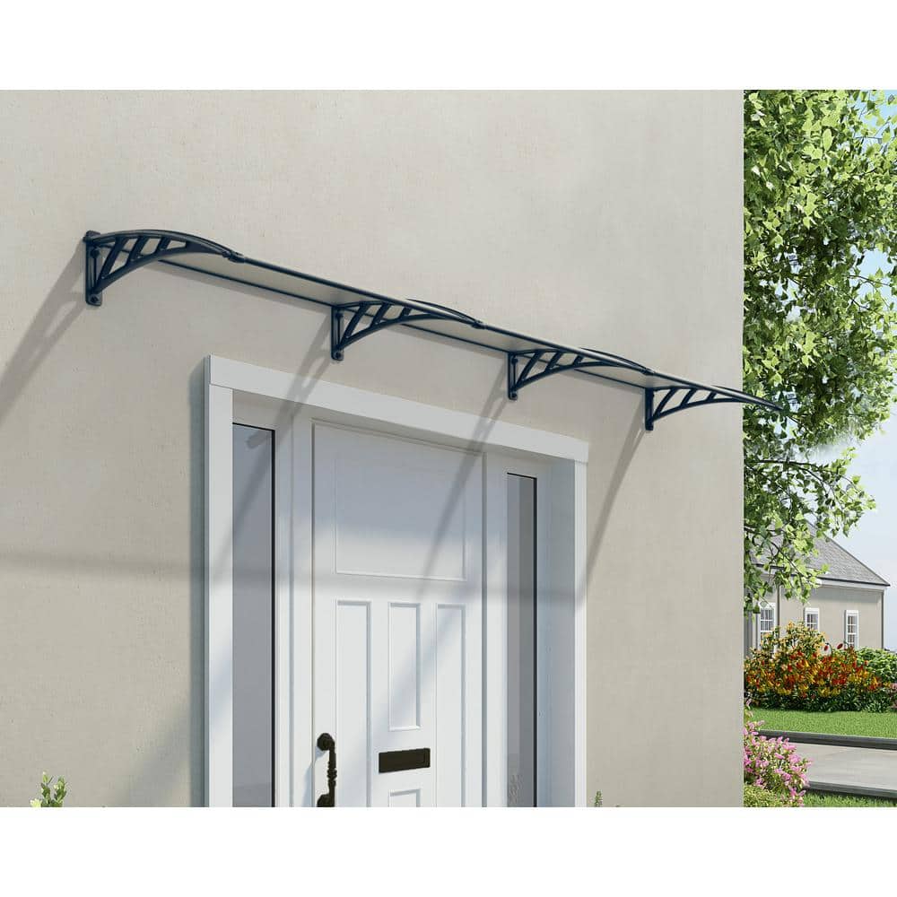 Neo 12' x 3' Gray and Clear Polycarbonate Door and Window Awning