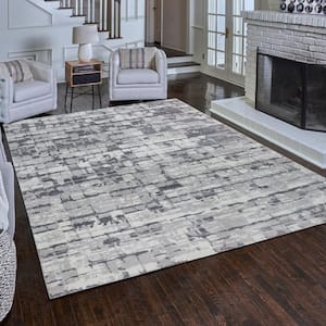 Bowery Mikas Gray 6 ft. x 9 ft. Abstract Indoor Area Rug
