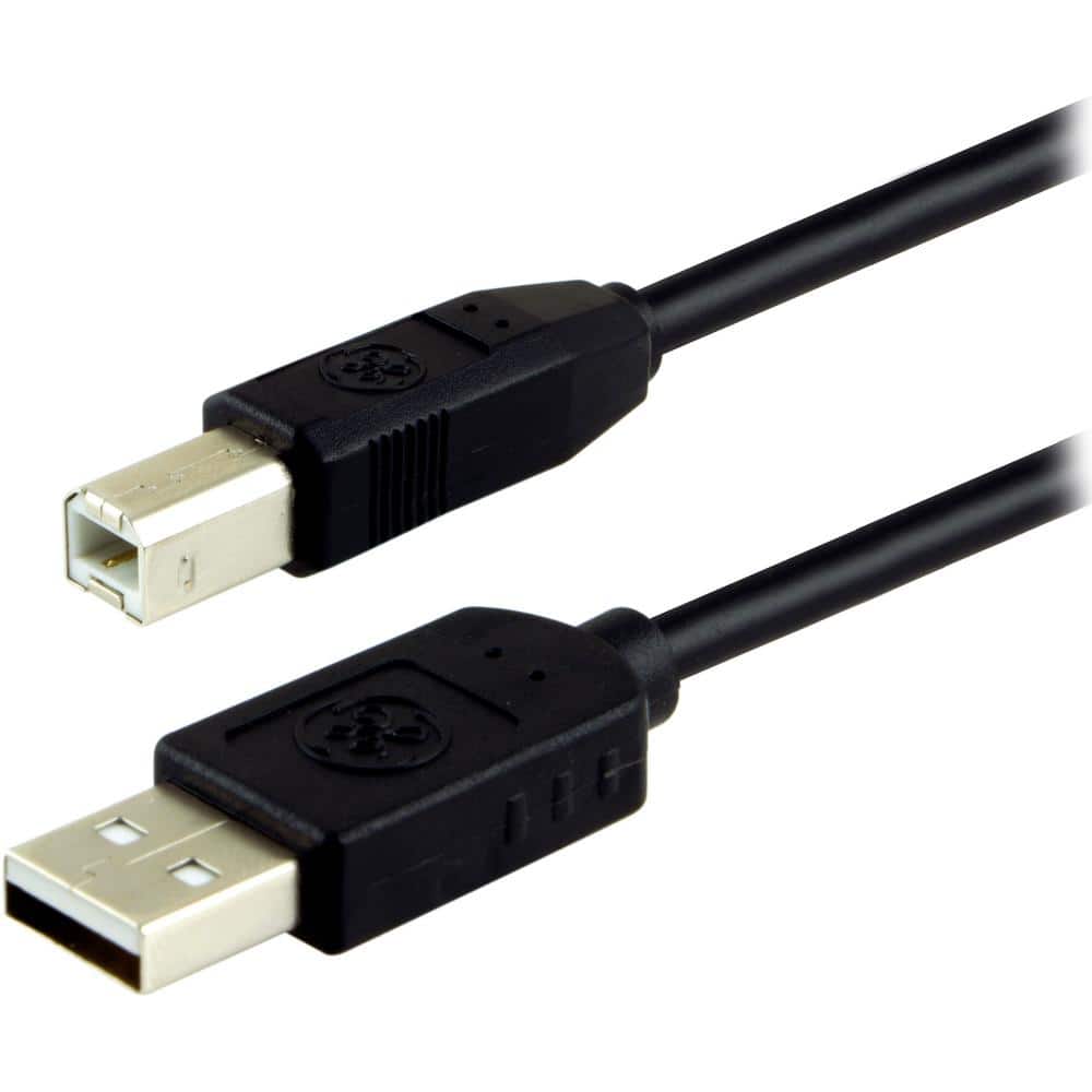 5 Pack ACL 1 Feet USB 2.0 A Male to B Male Printer/Device Cable Black 
