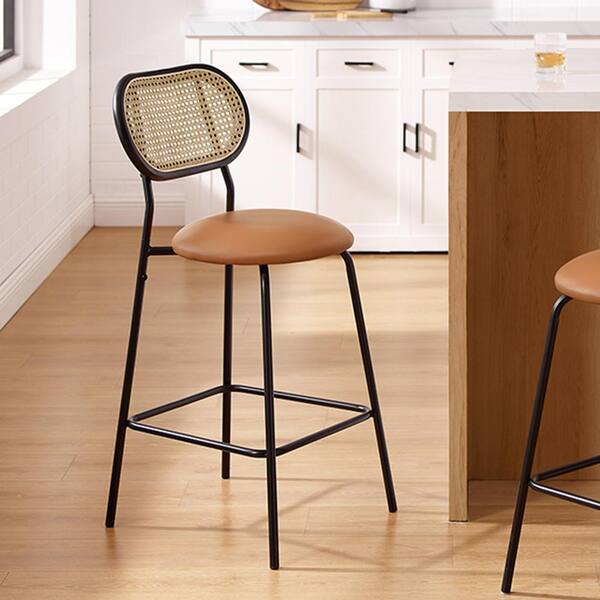 Fit Barstool Leather Pivotal Seat-Brown Louis Print