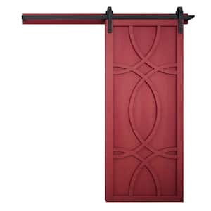36 in. x 84 in. Hollywood Carmine Wood Sliding Barn Door with Hardware Kit