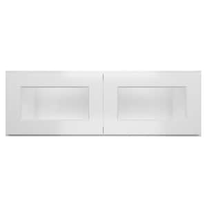 36 in. W x 12 in. D x 12 in. H in Shaker White Ready to Assemble Wall Kitchen Cabinet with No Glasses