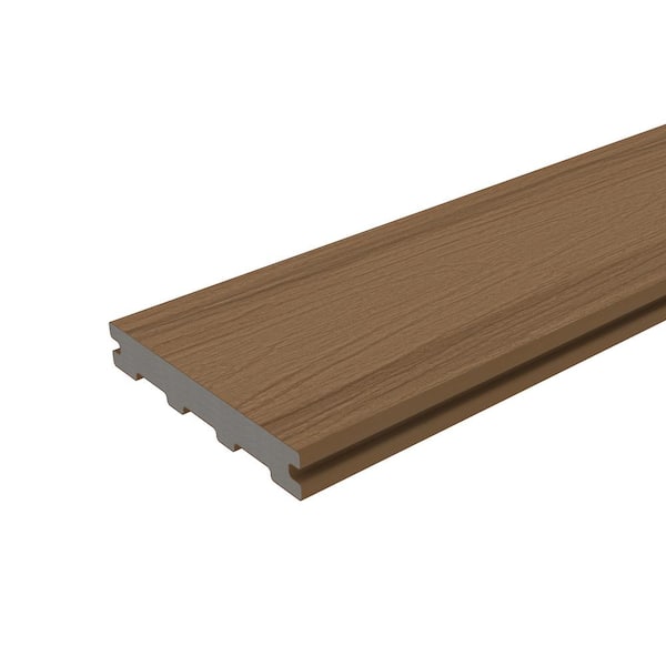 NewTechWood Bell Series 0.88 in. x 5.5 in. x 8 ft. Grooved Peruvian Teak Composite Decking Board