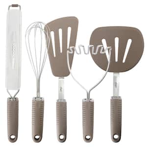 Newcrest 5 Piece Prep and Cook Kitchen Tool Set in Taupe