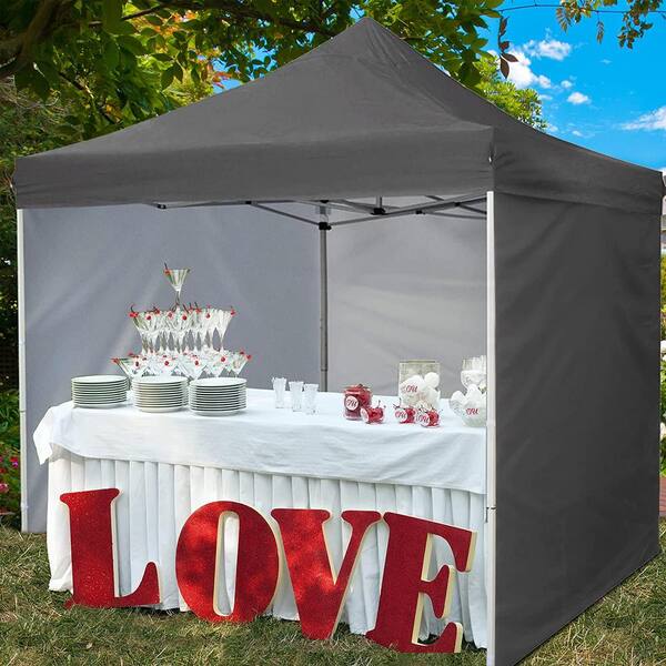 10 ft. x 10 ft. Gray Pop Up Sidewall Canopy Tent- 5-Pieces 10 ft. x 10 ft. Gray Pop Up Sidewall Canopy Tent- 5-Pieces
