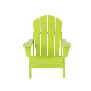 Addison Lime Outdoor Folding Plastic Adirondack Chair