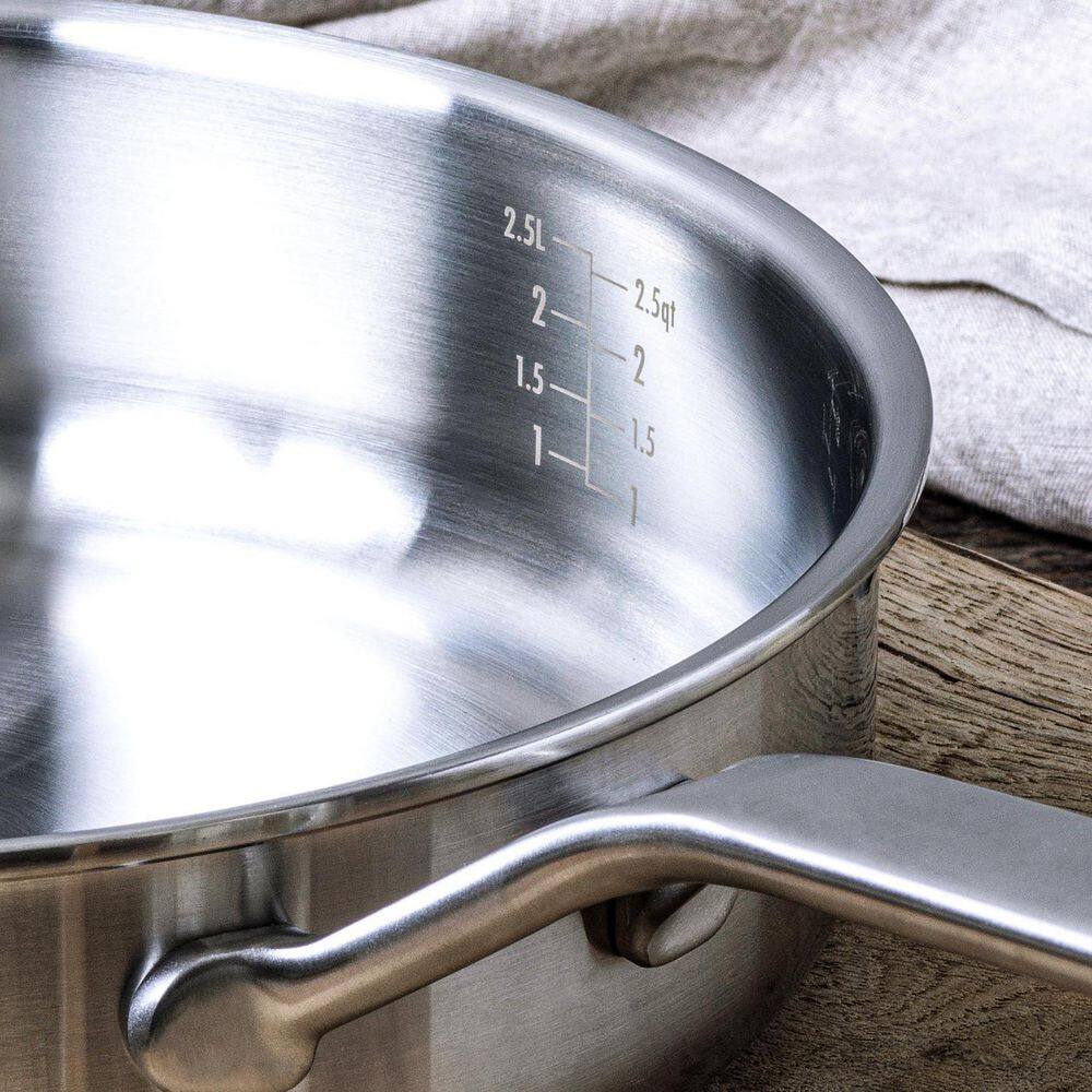 14-Piece Stainless Steel Tri-Ply Cookware Set with Glass Lids