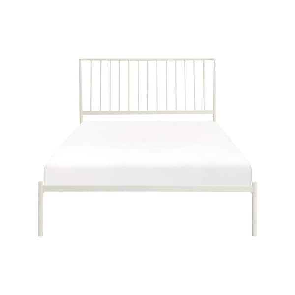 Lazzara Seldovia White Metal Frame Full Platform Bed
