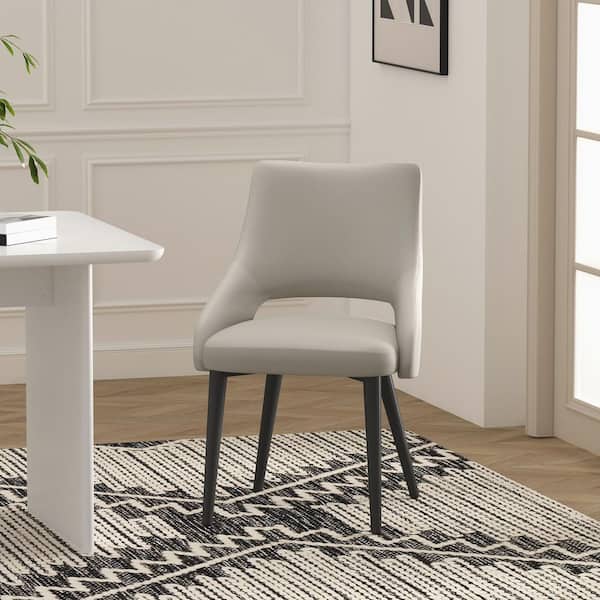 Tremont Modern Stone Faux Leather Upholstered Dining Side Chair with Metal Legs