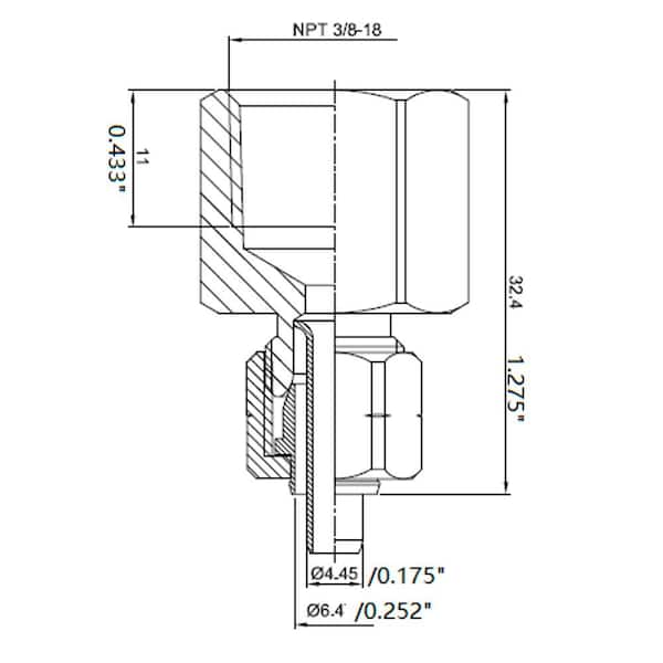 1/4 in. OD Compression x 3/8 in. FIP Brass Adapter Fitting