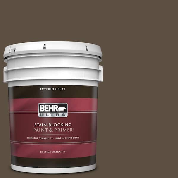 BEHR ULTRA 5 gal. #S-H-710 Dried Leaf Flat Exterior Paint & Primer