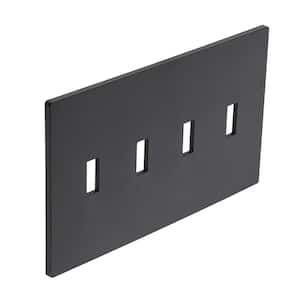 Maple Hill Black 4-Gang 4-Toggle Plastic Wall Plate