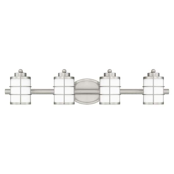 ASHLEY HARBOUR COLLECTION Harper 31 in. 4-Light Brushed Nickel Vanity Light