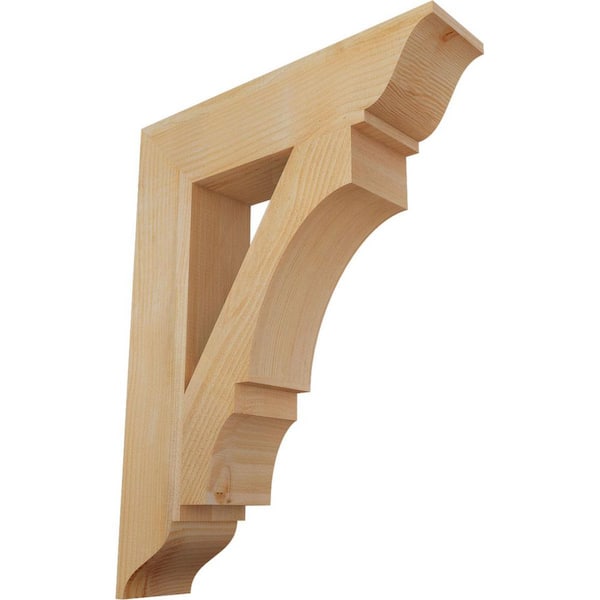 Ekena Millwork 6 in. x 34 in. x 26 in. Douglas Fir Balboa Traditional Rough Sawn Bracket