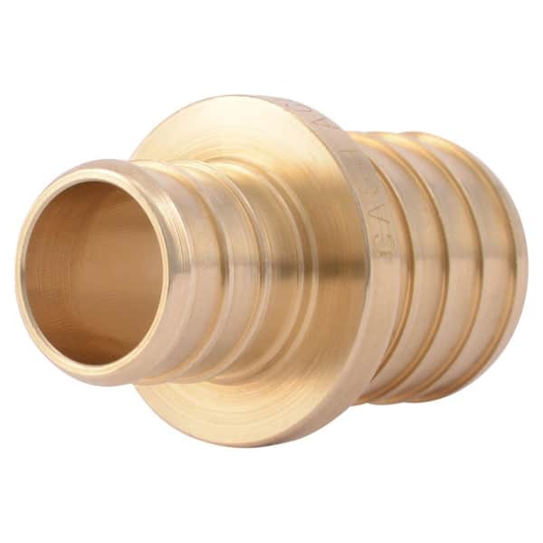 SharkBite 1 in. x 3/4 in. PEX Barb Brass Reducing Coupling Fitting