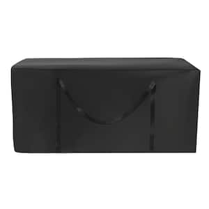 48 in. x 22 in. x 15 in. Black Waterproof Outdoor Cushion Storage Bag Patio Bench Cushion Cover (2-pack)