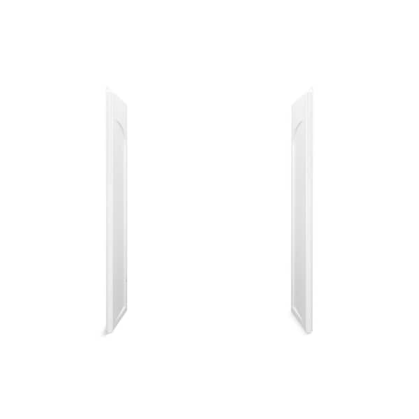 Ensemble 1-1/4 in. x 30 in. x 72-1/2 in. 2-piece Direct-to-Stud Pivot Frameless Shower End Wall in White