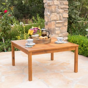 Giancarlo Square Wood Outdoor Patio Coffee Table