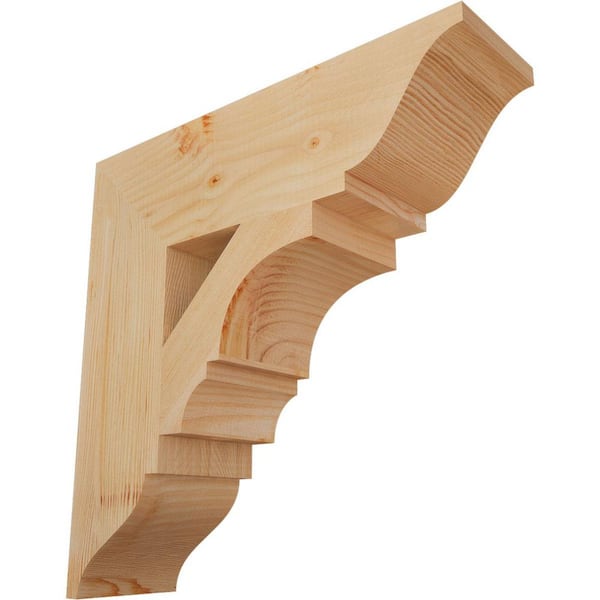 Ekena Millwork 5.5 in. x 20 in. x 20 in. Douglas Fir Balboa Traditional Smooth Bracket