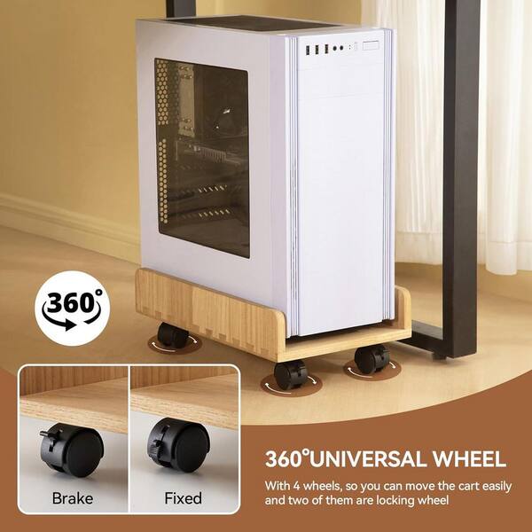 Yichuhaoxi Case Stand Cart for Computer Host Wooden-Heavy Duty