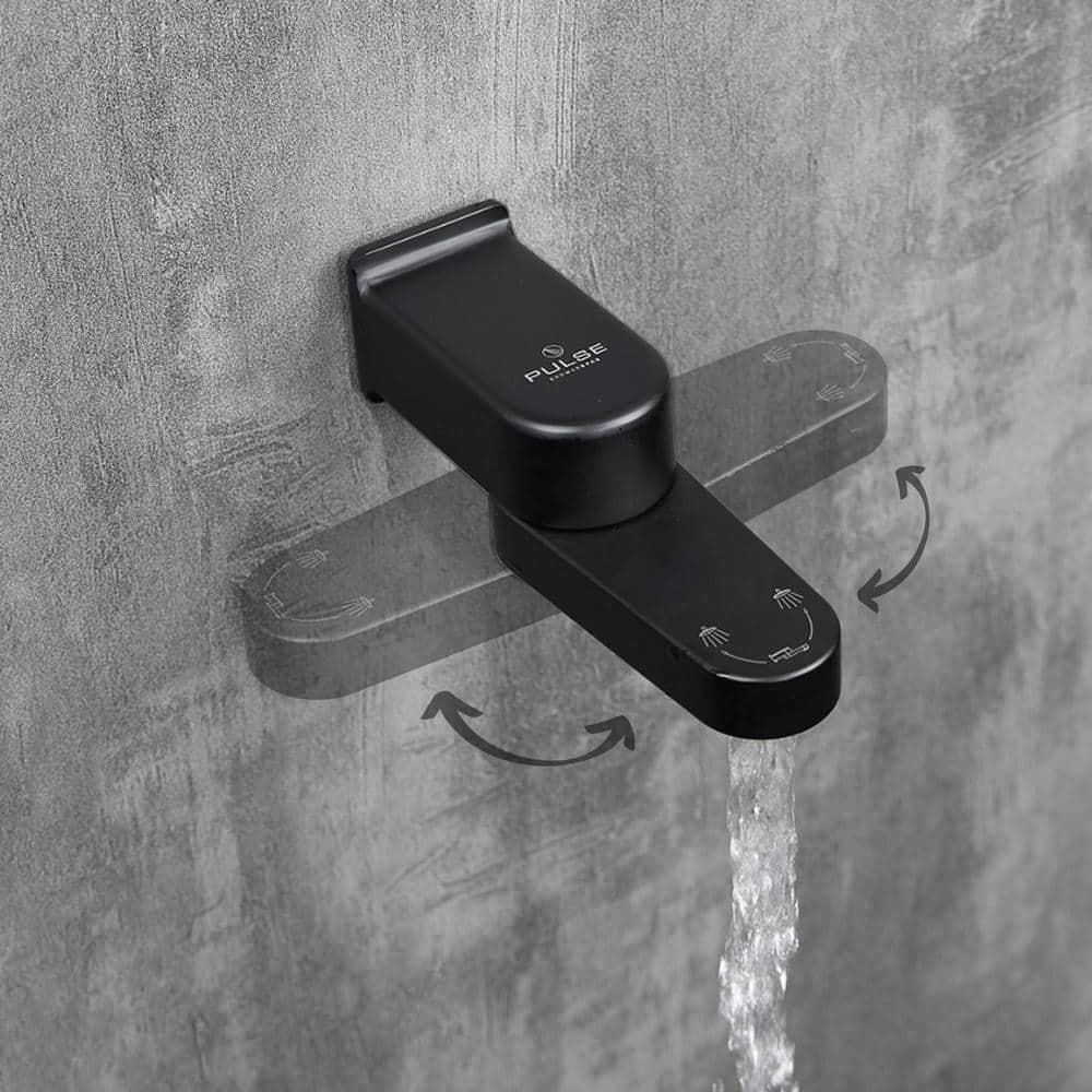 Matte Black Fold Away Tub Spout with Diverter