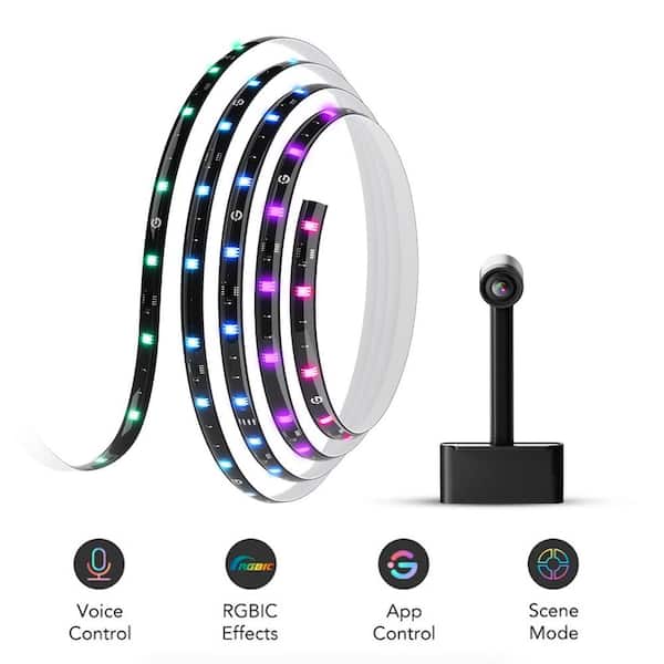 Govee 11.8 ft. Smart Plug-in Dimmable Color-Changing Integrated LED TV Back Strip Light for 55 in. to 65 in. TVs (1-Pack)