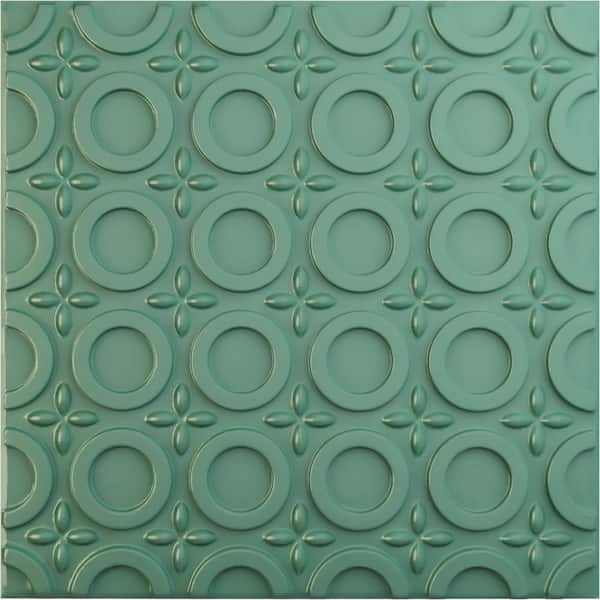 Ekena Millwork 19-5/8"W x 19-5/8"H Abstract EnduraWall Decorative 3D Wall Panel, Sea Mist (12-Pack for 32.04 Sq.Ft.)